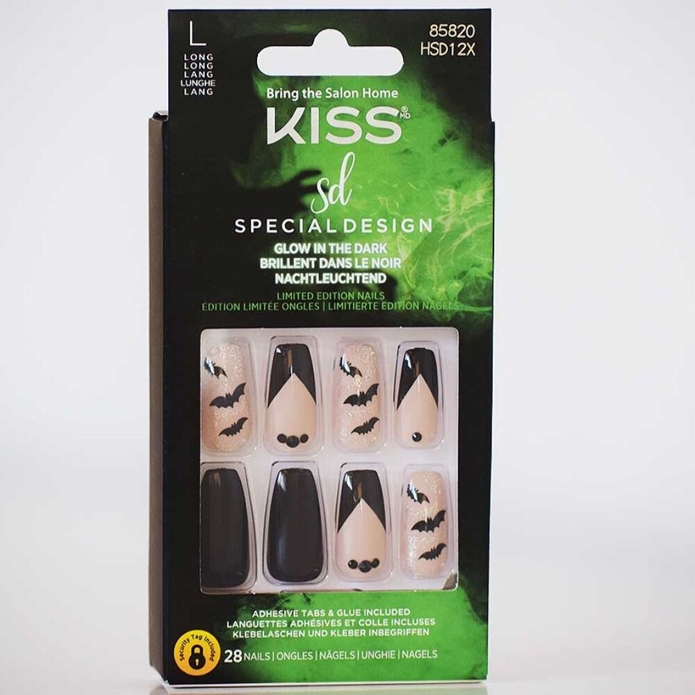 KISS Special Design Glow in the Dark Halloween Long Length Nails - Ghostin